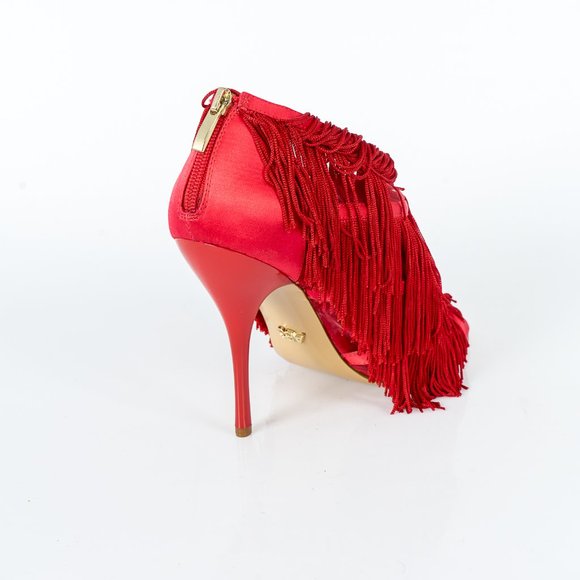 NWT ABS Alan Schwartz red fringe shoes - sz 10 - Picture 6 of 11